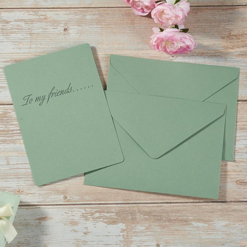 Wishop A7 Colorful Envelopes and Blank Cards 24 Pieces A7 Envelopes and 24 Pieces 5x7 Colorful Flat Cards for Weddings, Invitations, Birthday, Baby Shower (Sage Green) - Image 5